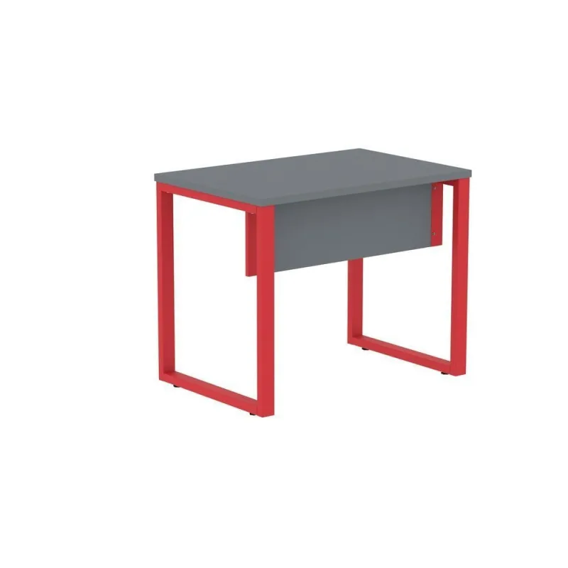 Mesa para Escritório Retangular M900P25TUB Moderno sem Gavetas MDP 90CM Grafite e Vermelho Pandin - OUTRAS