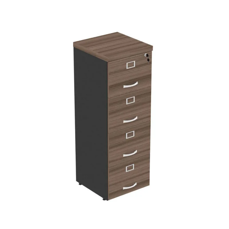 Arquivo De Escritório Em Madeira 4 Gavetas Pe40 Preto-walnut - OUTRAS - Comércio E Indústria