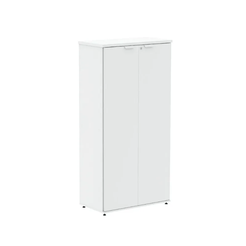 Armário para Escritório P25 2 Portas Pivotantes 3 Prateleiras MDP BP 79CM Branco Pandin Móveis