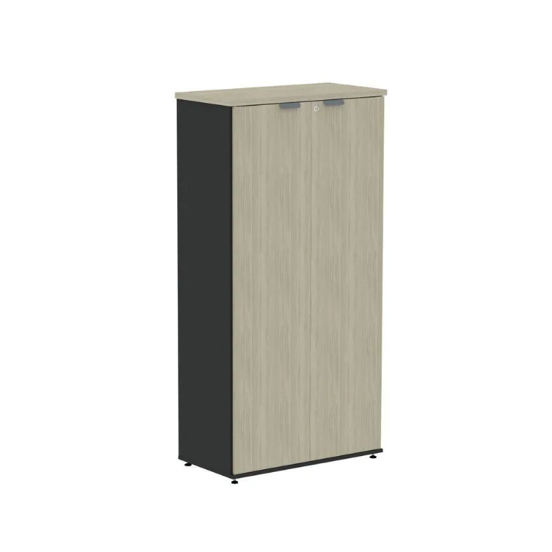 Armário para Escritório P25 2 Portas Pivotantes 3 Prateleiras MDP BP 79CM Castanheira Natural