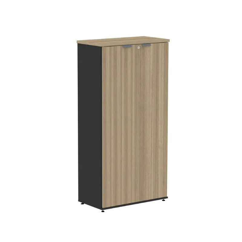 Armário Alto para Escritório P25 2 Portas Pivotantes 3 Prateleiras MDP BP 79,20CM Noce Naturalle