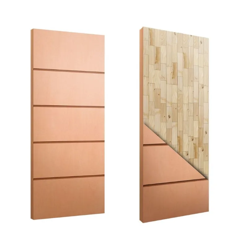 Folha de Porta Frisada HDF Pinus Sólida FR02 Curupixá JB Paes Folha de Porta Frisada Sólida HDF Pinus Curupixá FR02 210x82cm