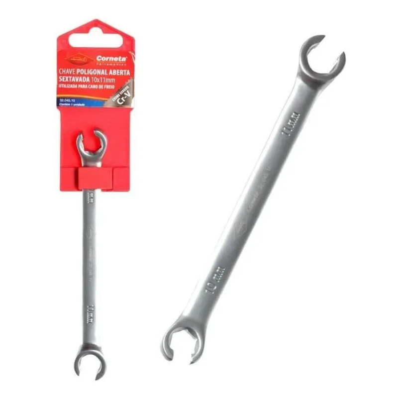 Chave Sextavada Para Cano Freio 10x11mm Corneta