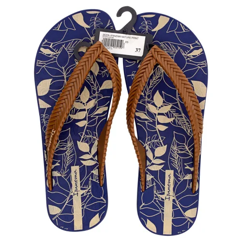 SANDÁLIA AZUL E MARROM NATURE PRINT IPANEMA Nº 37 - IPANEMA