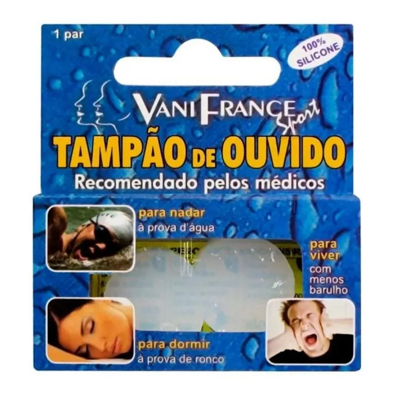 Protetor Auricular Silicone Tampão Dormir Nadar 1 Par