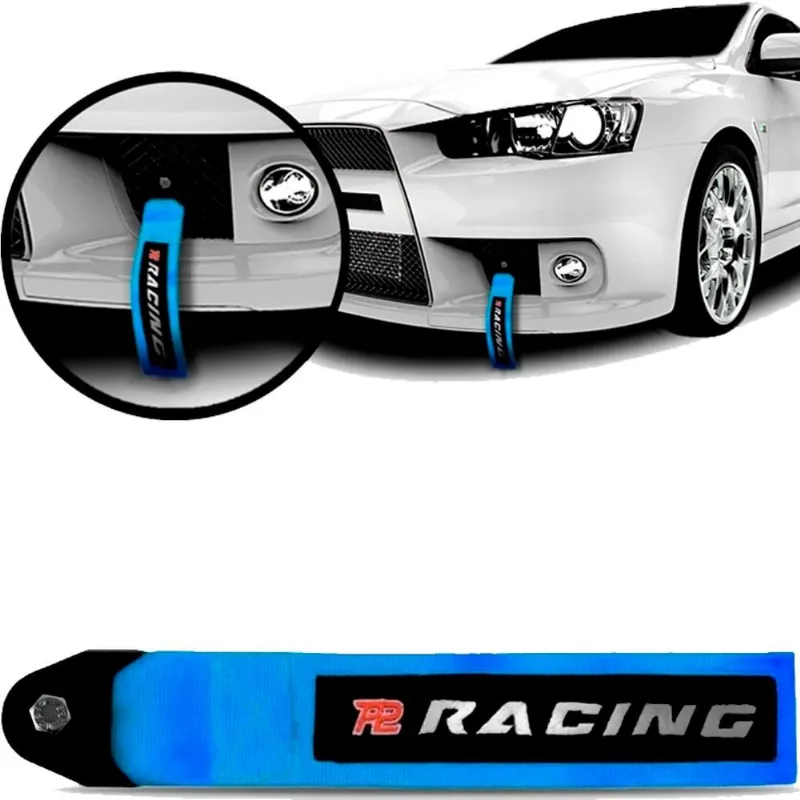 Fita Para Reboque Tow Strap Azul Universal