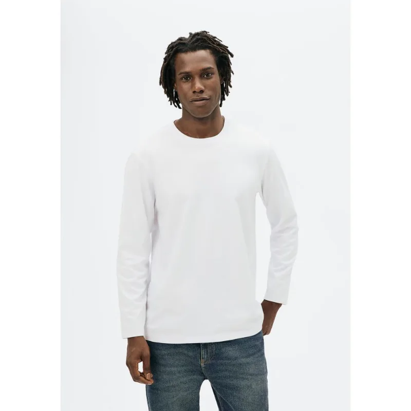 Camiseta Básica Masculina Manga Longa Super Cotton - Branco XXG