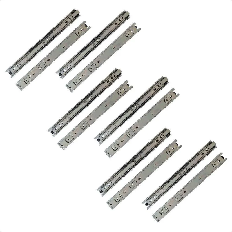 12 Corrediças Telescópicas 35cm Gaveta Trilho Zinca. 6 Pares