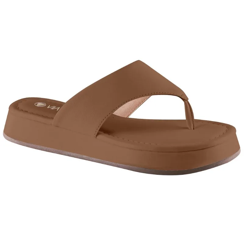 Chinelo Via Uno Flat Form Ref 803024sdavv Bege 039