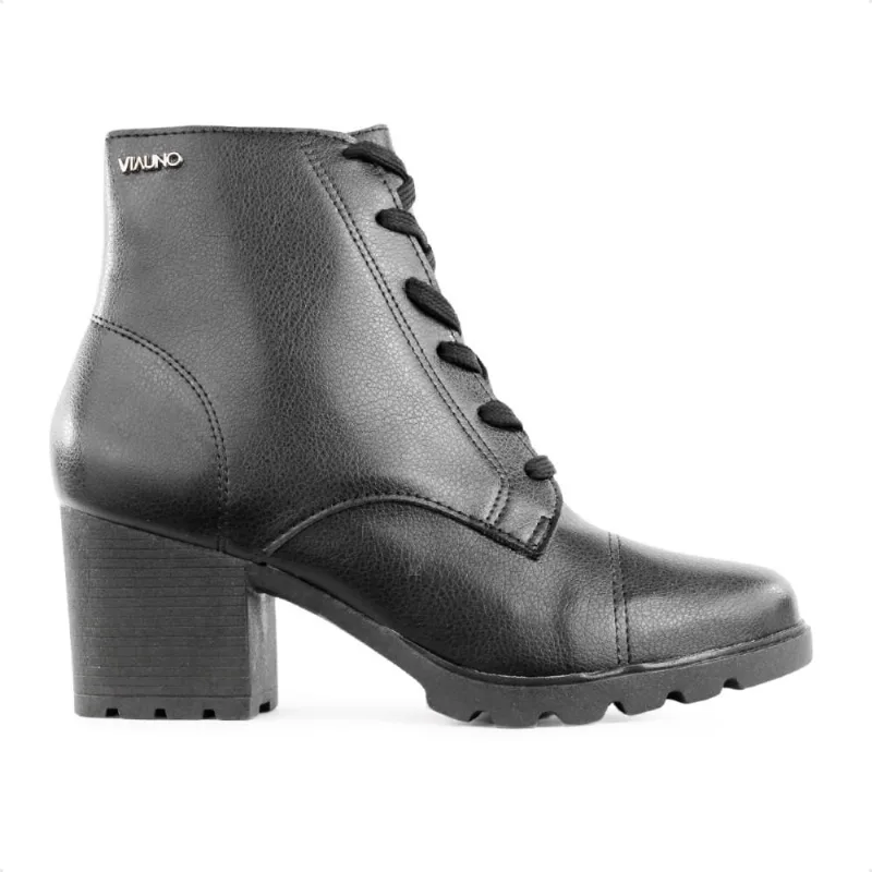 Bota Via Uno Cano Médio Salto Bloco Feminina