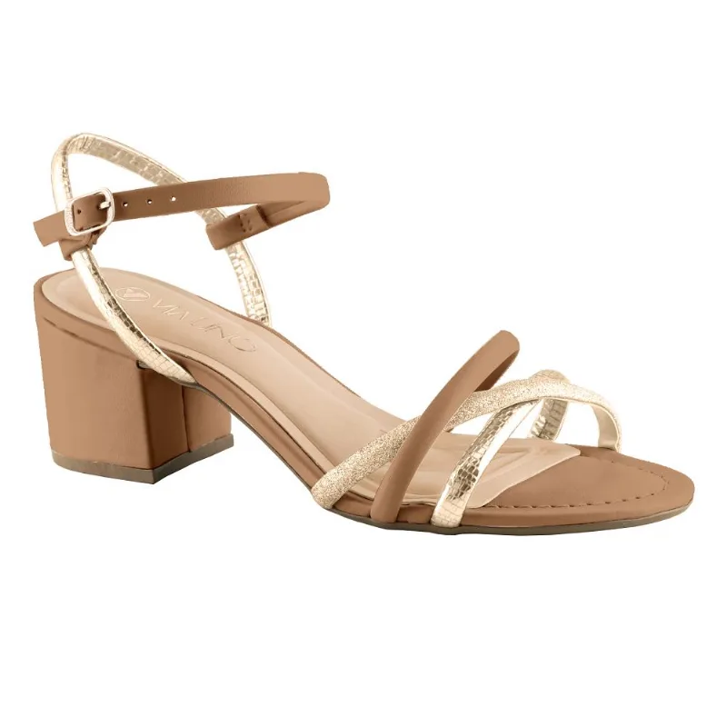 Sandalia Via Uno De Salto Ref 427133sqavv Ouro 035