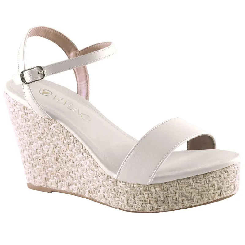 Sandalia Via Uno Anabela Ref 330084sdavv Branco 039