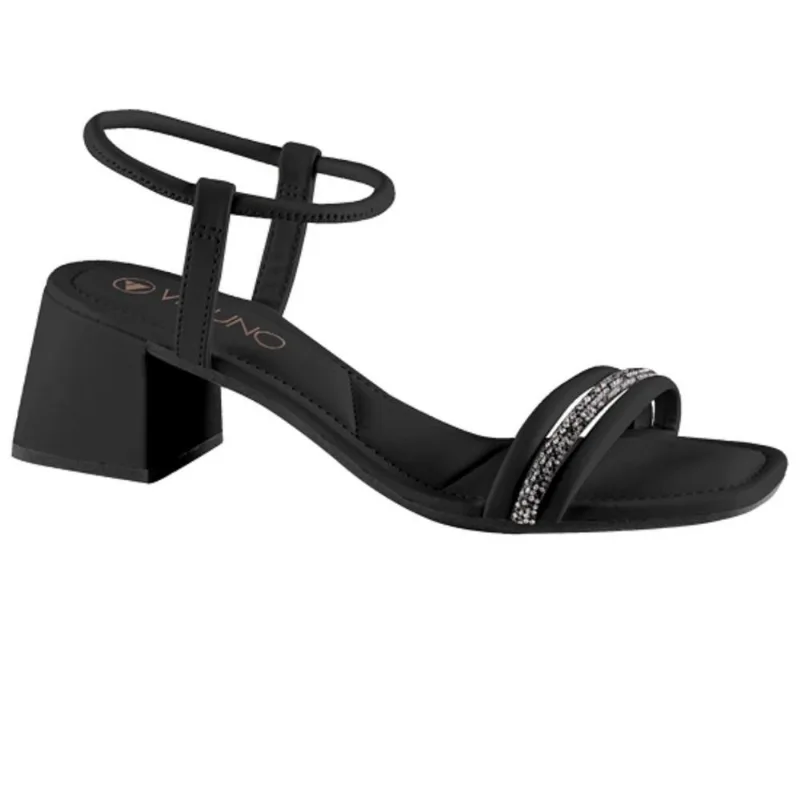 Sandalia Via Uno Salto Bloco Ref 855002ssavv Preto/tira Cristal/hemat/preto 039