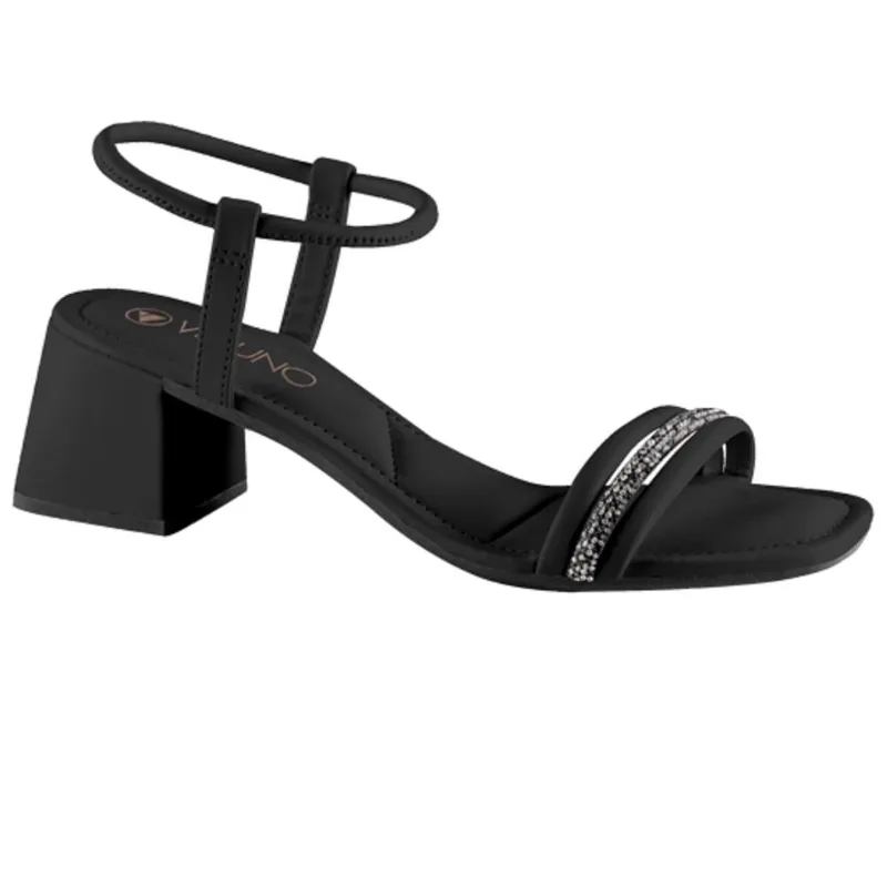 Sandalia Via Uno Salto Bloco Ref 855002ssavv Preto/tira Cristal/hemat/preto 034
