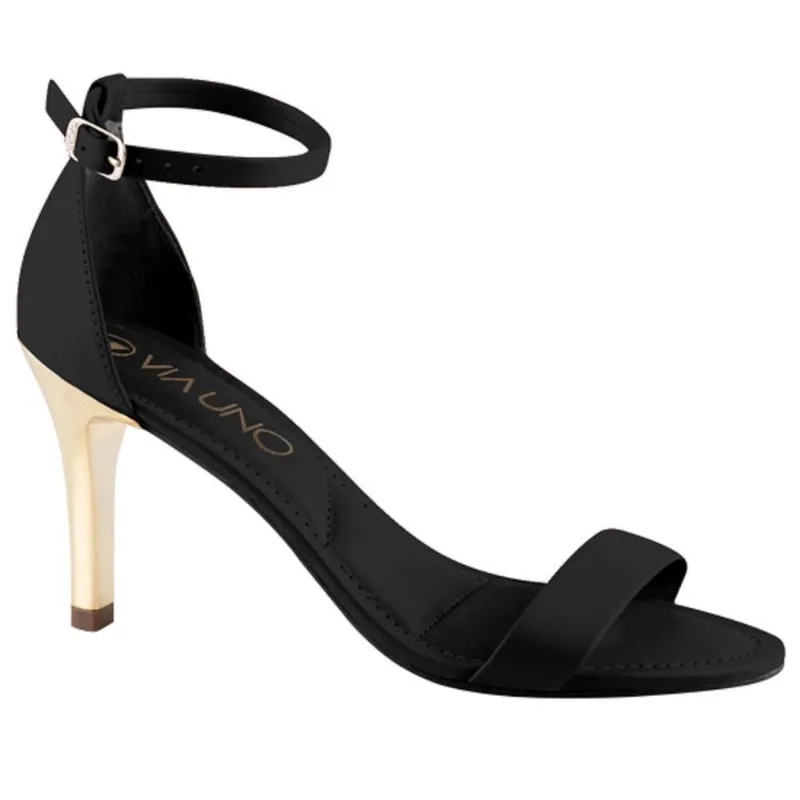 Sandalia Via Uno Salto Fino Fivela Ref 873002ssbvv Preto 037