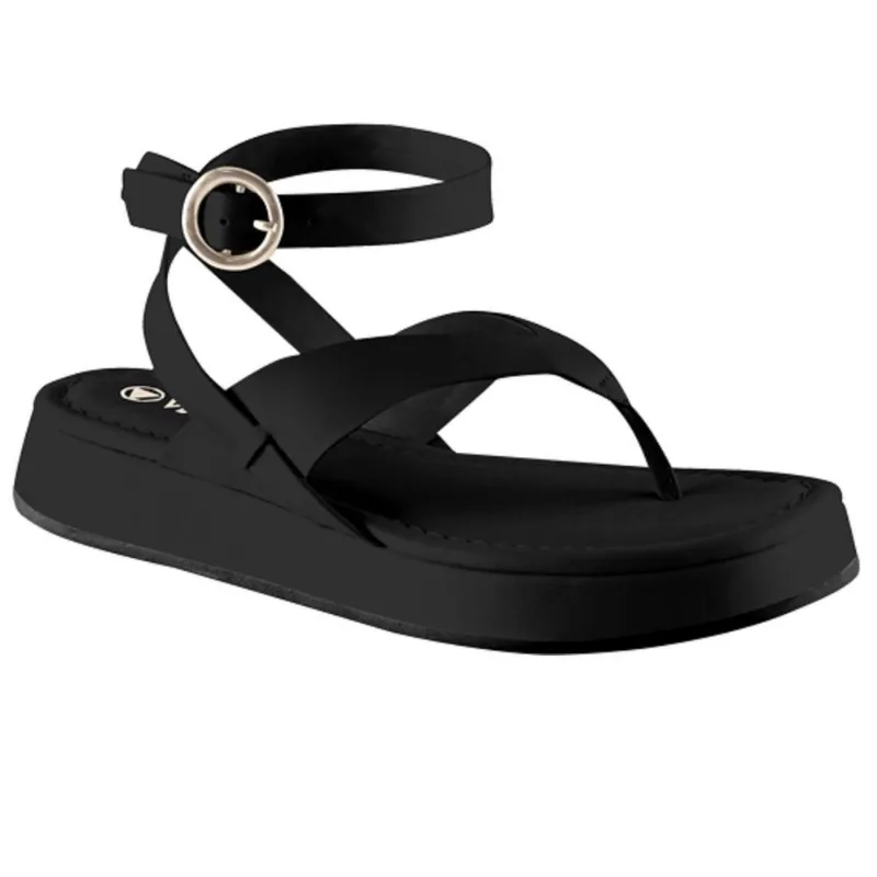 Papete Via Uno Flat Form Ref 803025sdavv - Preto/preto - 38