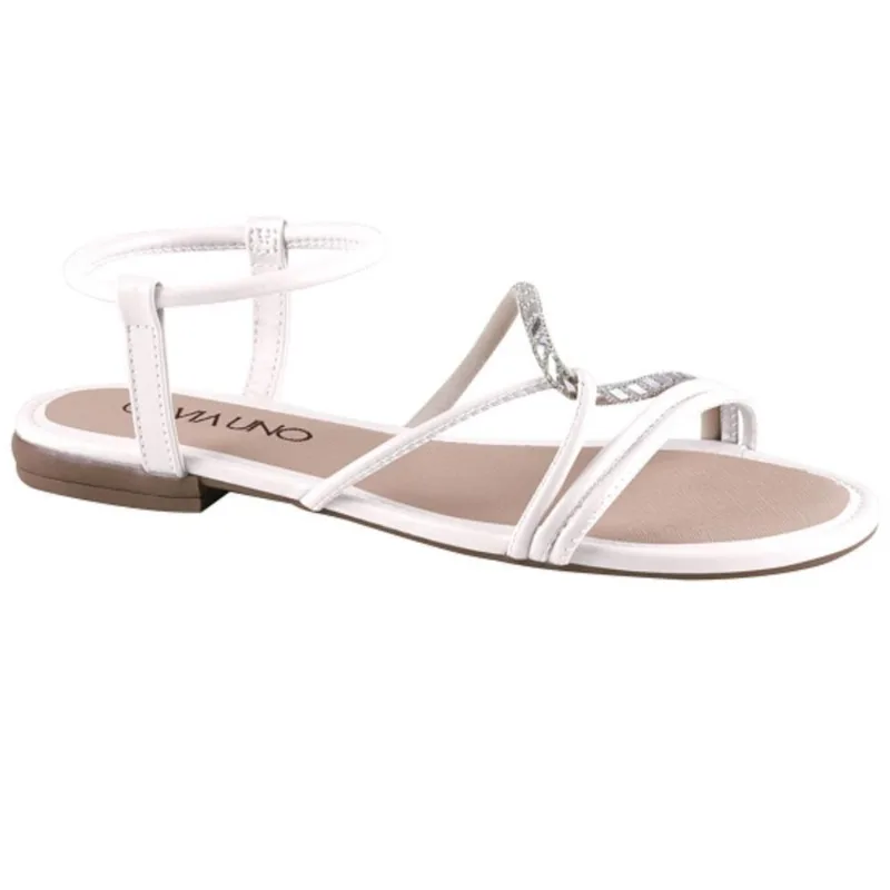 Sandalia Via Uno Rasteirinha Ref 859002slavv Branco Off 038