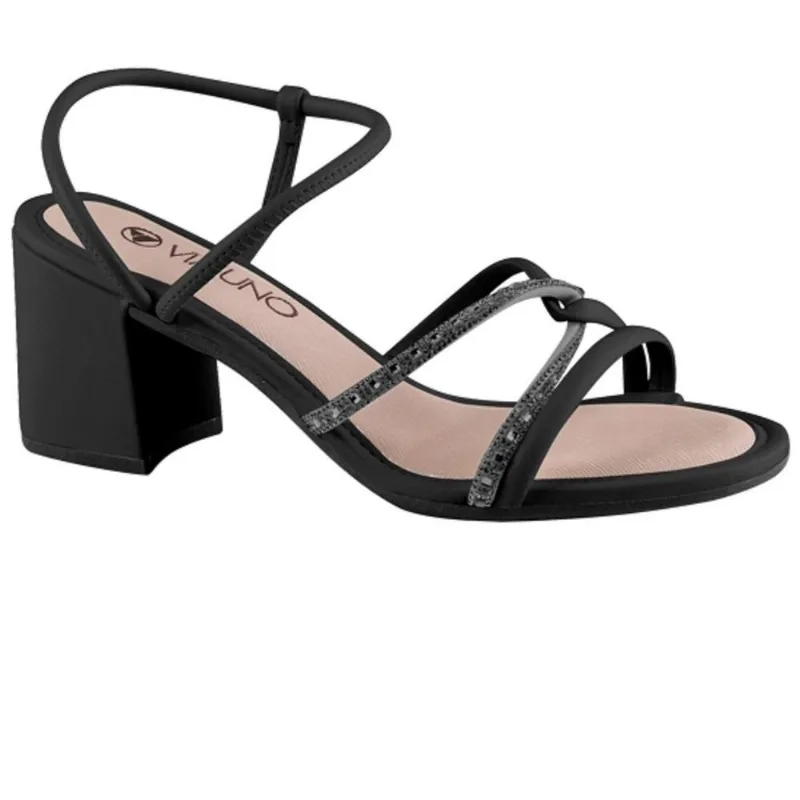 Sandalia Via Uno Salto Bloco Medio Ref 858005suavv Preto/tira Onix/preto/silfa 037