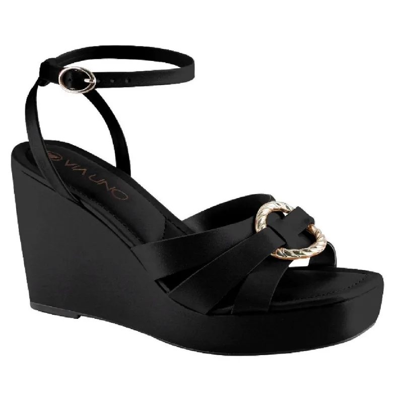 Sandalia Via Uno Plataforma Ref 608043ssavv Preto 039
