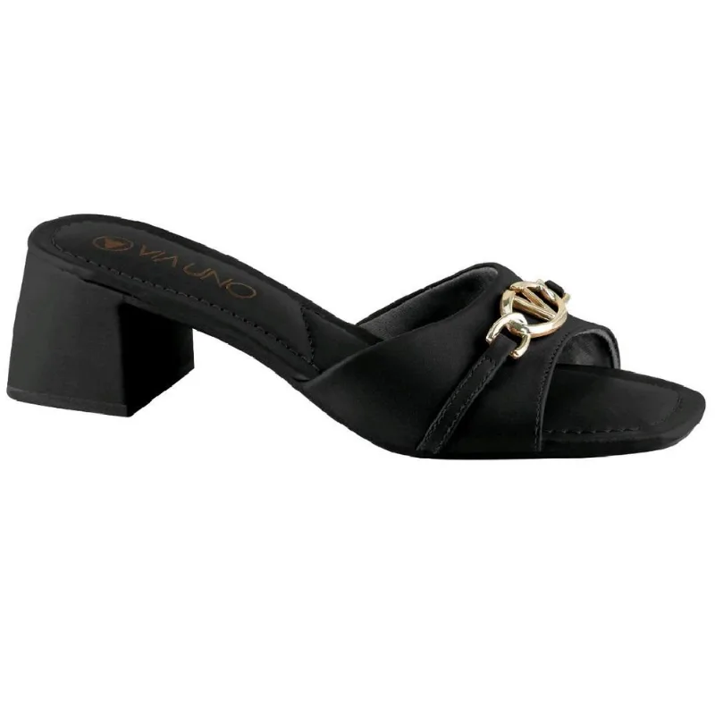 Tamanco Via Uno Salto Bloco Ref 855036ssavv Preto/preto 034