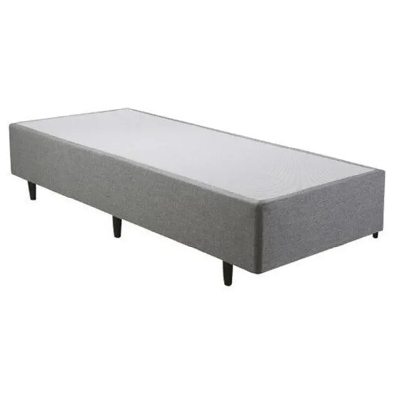 Base Cama Box Solteiro Herval Detroit Vanila 39x79x198 Cm, Cinza
