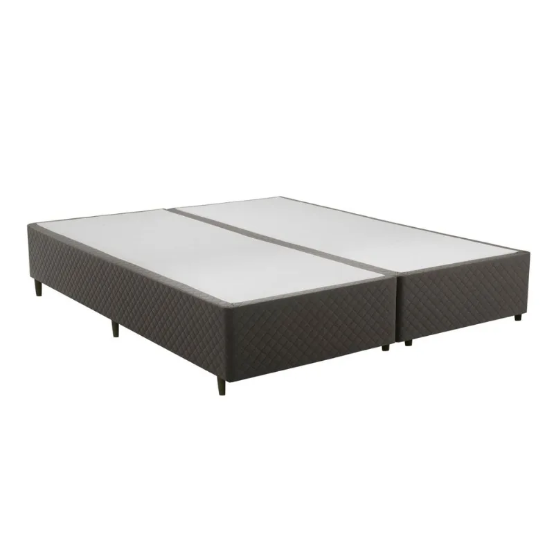 Base Box King Bipartido Herval Ópera 96x203x28cm Cinza