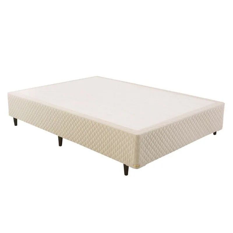 Cama Box Base Casal Triumph Bordado White (138x188x39) - Herval