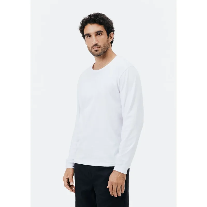 Camiseta Básica Masculina Manga Longa Slim - Branco XG