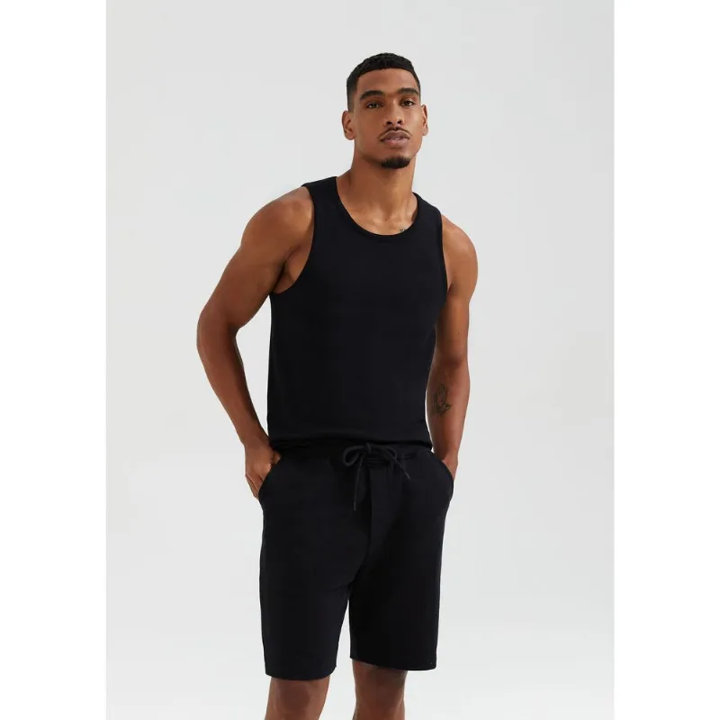 Bermuda Básica Masculina Reta Em Moletom - Preto G