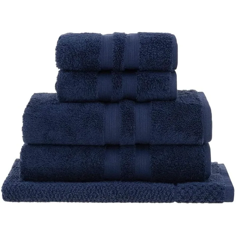 Jogo Banho 5pcs Algodao Egipcio 0,90 X 1,60 1950 -AZUL