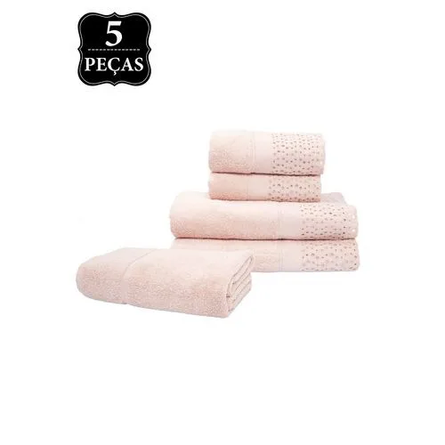 Jg.toalhas Buddemeyer 5pcs Aplic.princess Cor 1329 - BUDDEMEYER - Higiene E Beleza