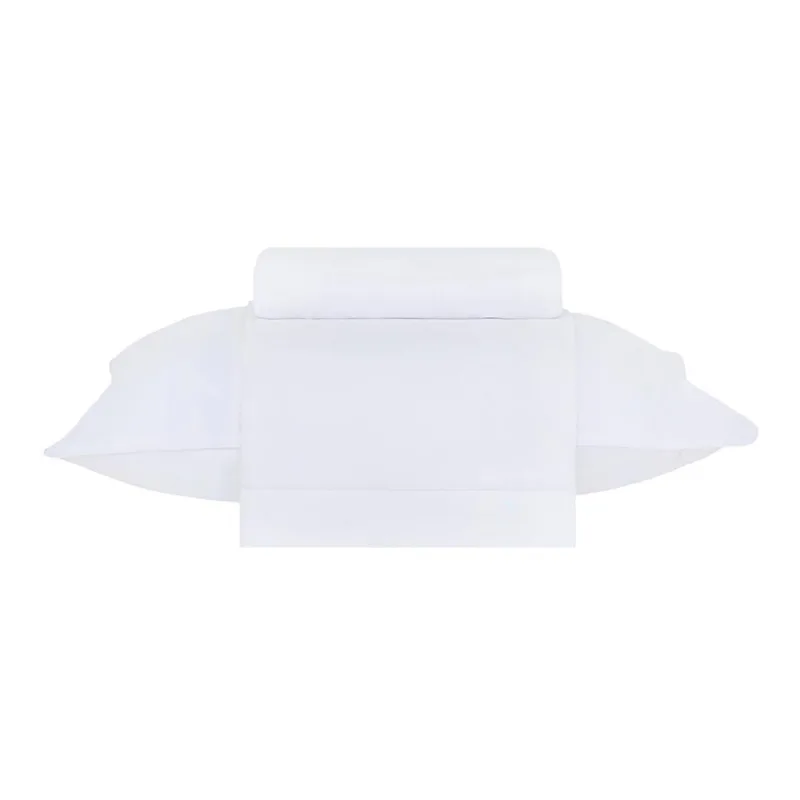 Jogo Cama Solteiro Basic Percalle Branco 1011 180 Fios Buddemeyer