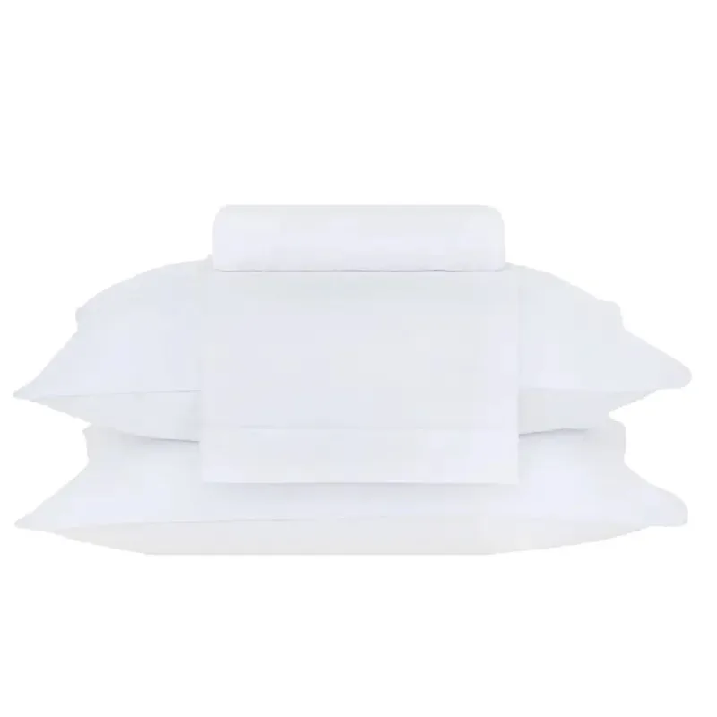 Jogo Cama Casal 4pc 180fios Basic Percalle Branca Buddemeyer - Buddemeyer - Cama, Mesa E Banho