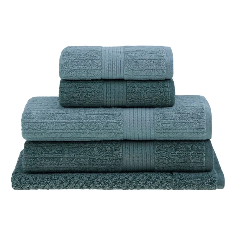 Jogo Banho 5pcs Fio Pent Canelado 0,70 X 1,40 VERDE