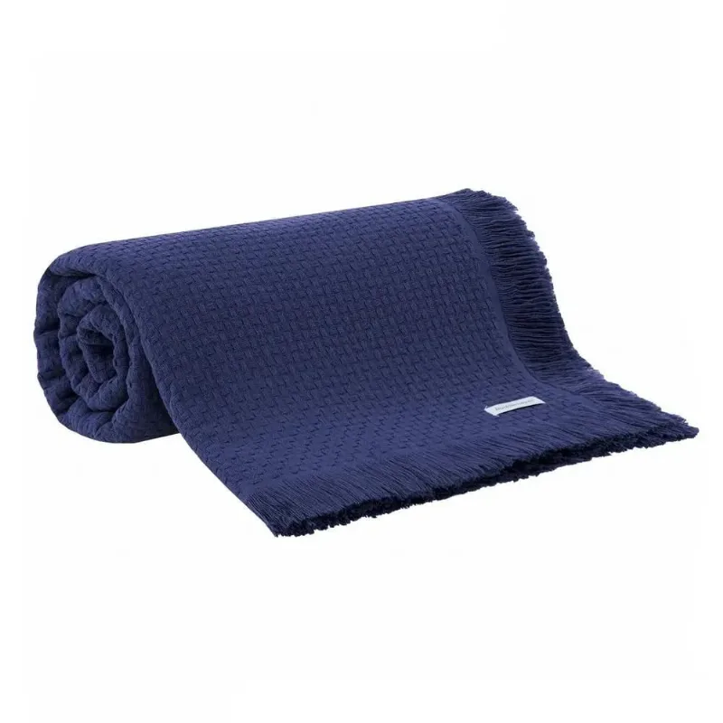 Colcha Manta Solteiro Buddemeyer In Design Azul Marinho