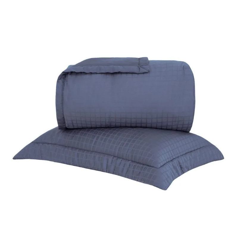 Kit Colcha Solteiro Cetim 300 Fios Buddemeyer Damask Square 100% Algodão Penteado 2 peças