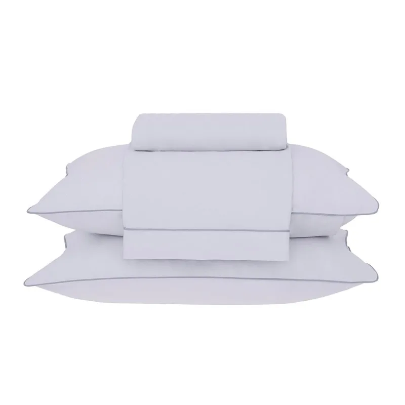 Jogo Cama S.King Basic Percalle Cinza 020 180 Fios Buddemeyer