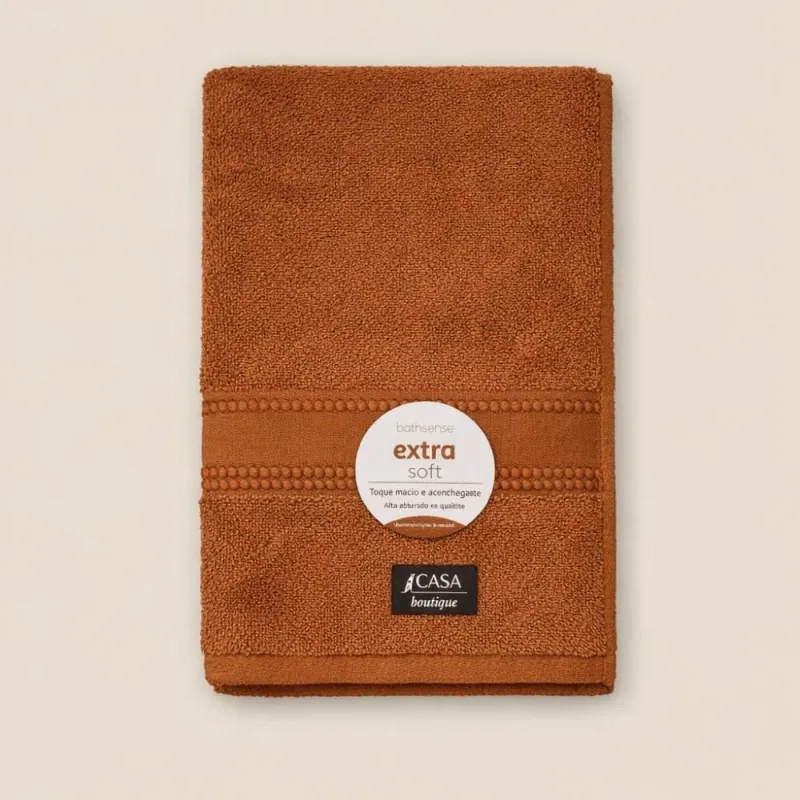 Toalha de Rosto Amy 100% Algodão Marrom 48x80cm A\CASA - A\CASA