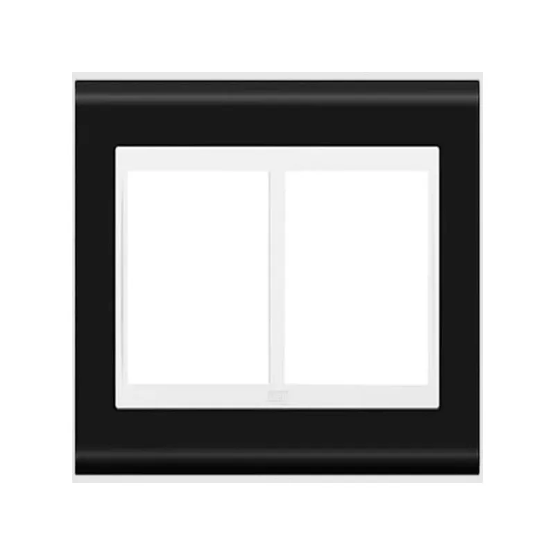 Placa 4x4 com 6 Postos sem Suporte Refinatto Weg Branco/Preto Acetinado Peça