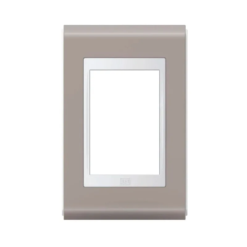 Placa 4x2 sem Suporte Refinatto Style Acetinado Weg Argila e Branco 3 Postos