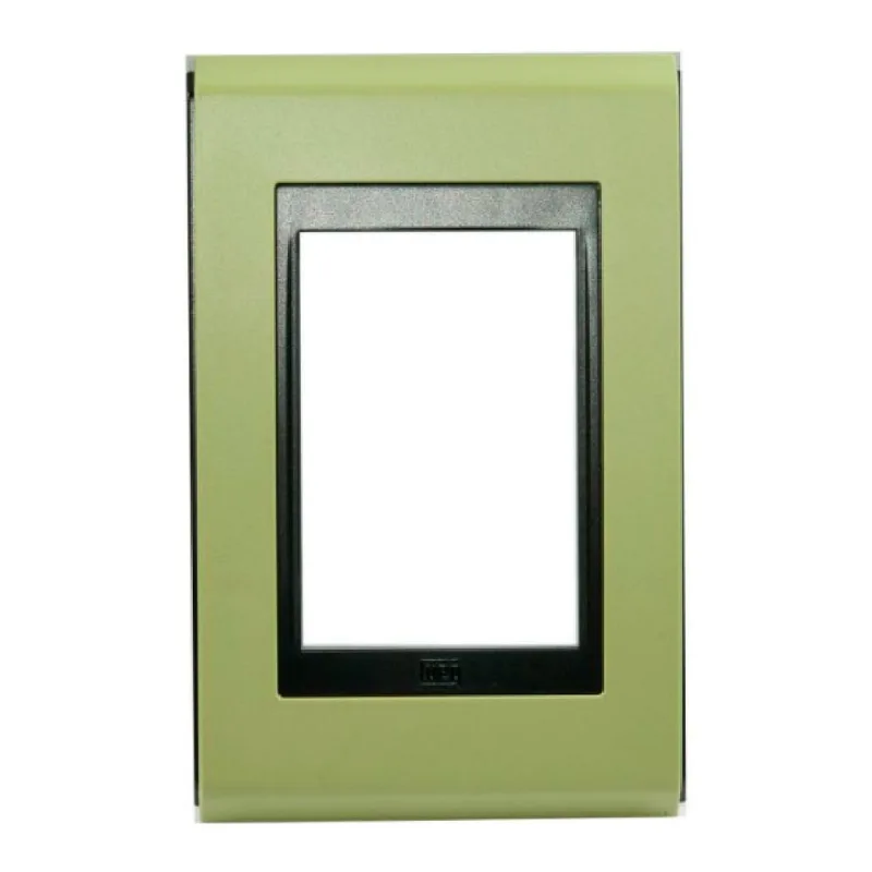 Placa 4x2 sem Suporte Refinatto Style Acetinado Weg Pistache e Preto 3 Postos