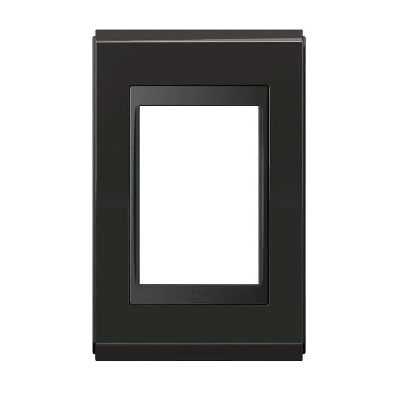 Placa 4x2 sem Suporte Refinatto Premium Alto Brilho Weg Grafite e Preto 3 Postos
