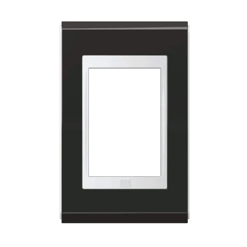 Placa 4x2 sem Suporte Refinatto Premium Alto Brilho Weg Grafite e Branco 3 Postos