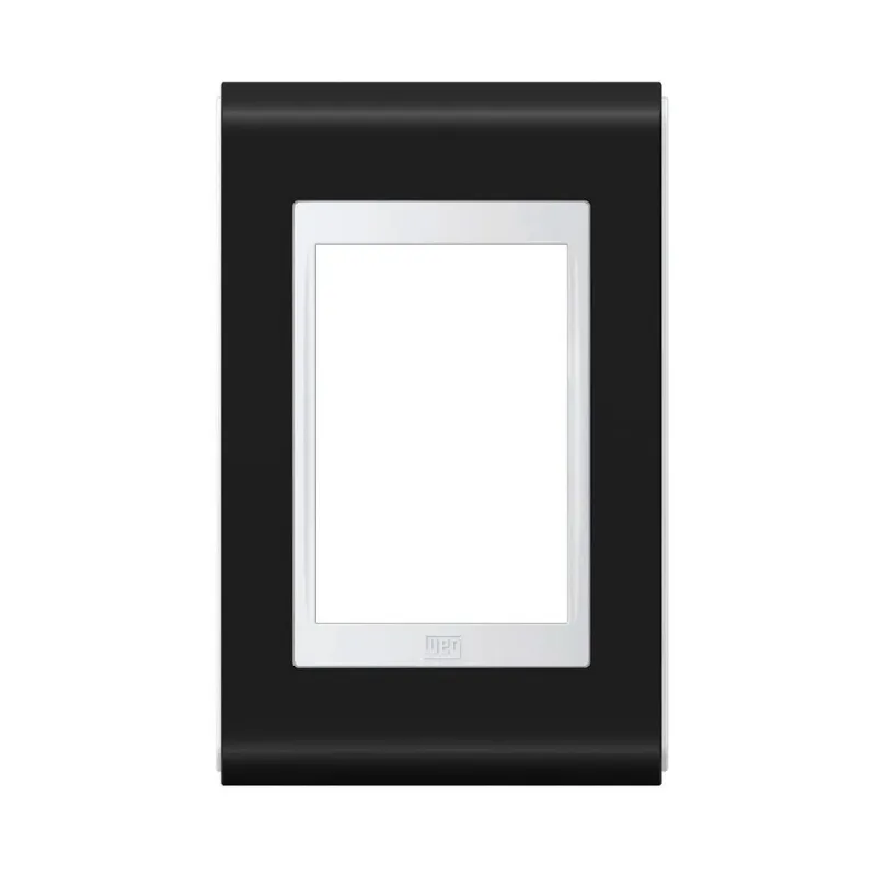 Placa 4x2 sem Suporte Refinatto Premium Alto Brilho Weg Preto e Branco 3 Postos