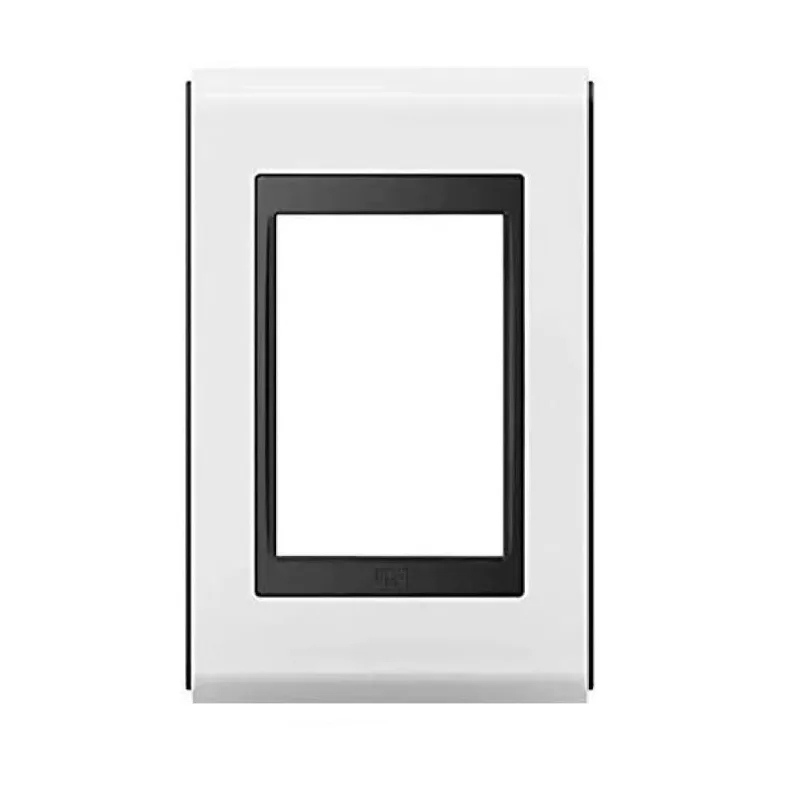 Placa 4x2 sem Suporte Refinatto Style Acetinado Weg Branco e Preto 3 Postos