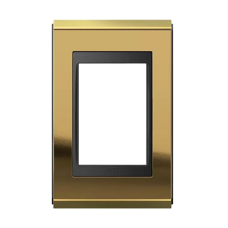 Placa 4x2 sem Suporte Refinatto Concept Weg Ouro e Preto 3 Postos