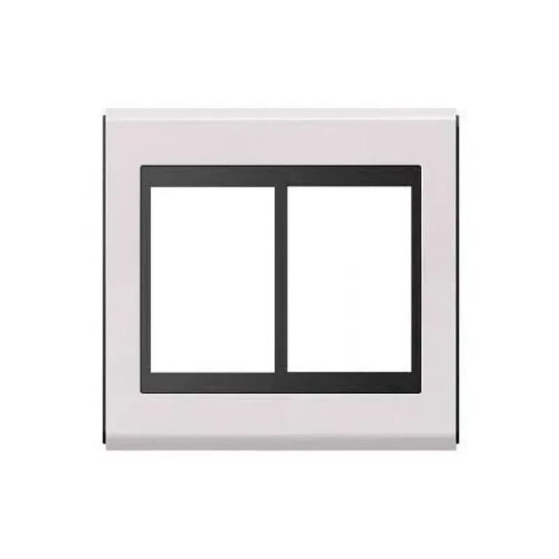 Placa 4x4 com 6 Postos sem Suporte Refinatto Weg Branco e Preto Alto Brilho Peça