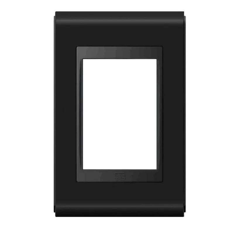 Placa 4x2 sem Suporte Refinatto Premium Alto Brilho Weg Preto 3 Postos