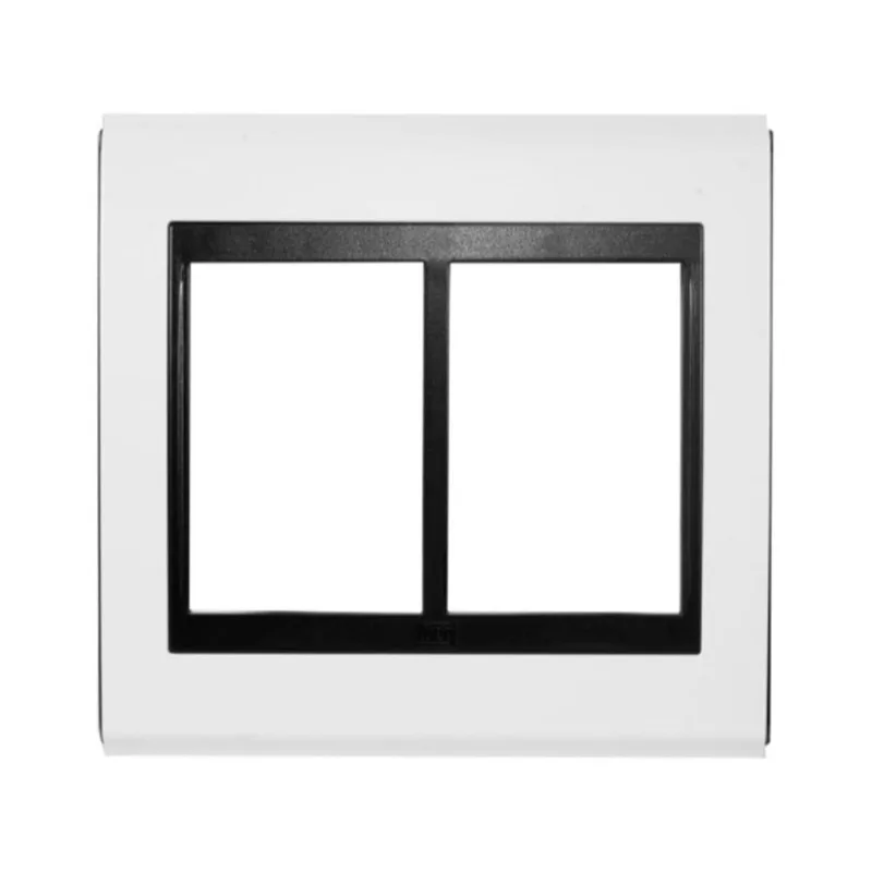 Placa 4x4 com 6 Postos sem Suporte Refinatto Weg Preto/Branco Acetinado Peça
