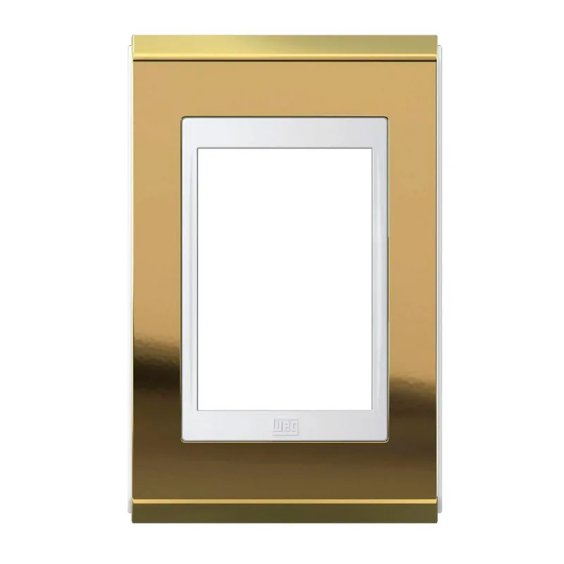 Placa 4x2 sem Suporte Refinatto Concept Weg Ouro e Branco 3 Postos